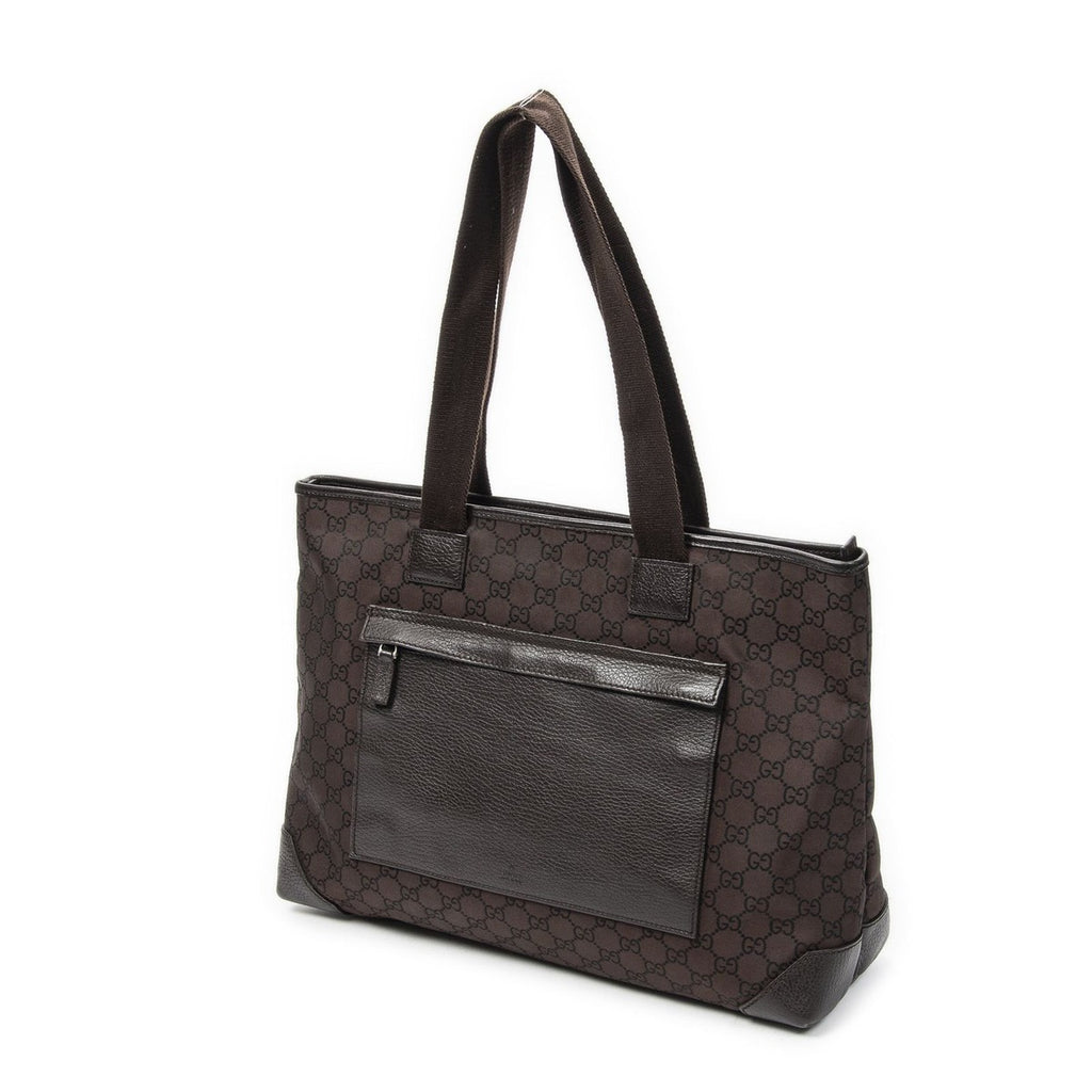 Gucci Medium Front Pocket Dark Brown GG Nylon Canvas — view 2