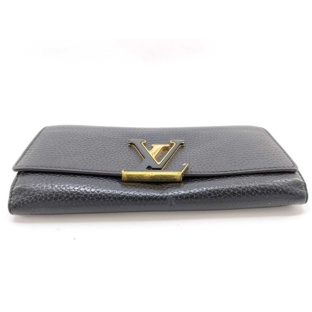 Louis Vuitton Wallet Portefeuille Capucines Noir Black Taurillon Leather Bifold — view 3
