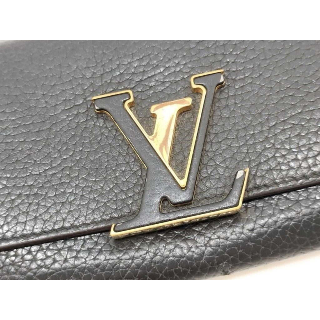 Louis Vuitton Wallet Portefeuille Capucines Noir Black Taurillon Leather Bifold — view 5