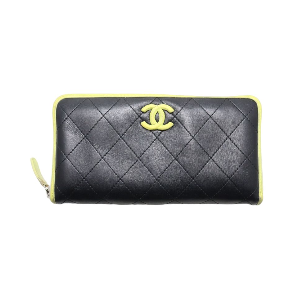 Chanel 27 Quilted GD Leather Zip Around Wallet