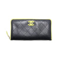 Chanel 27 Quilted GD Leather Zip Around Wallet