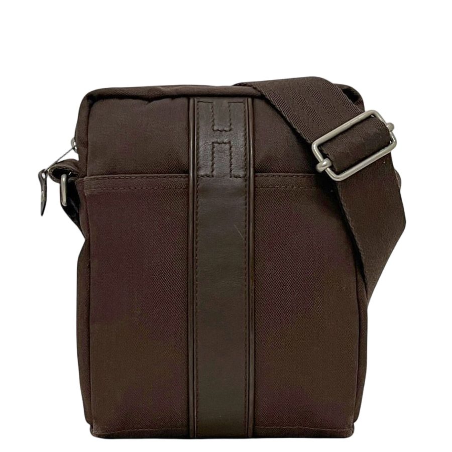 Hermes Shoulder Bag Acapulco Bandouliere PM Brown Crossbody Canvas Leather