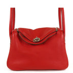 Hermes Lindy 26 Rouge Casaque Silver Taurillon 2-Way Shoulder Bag