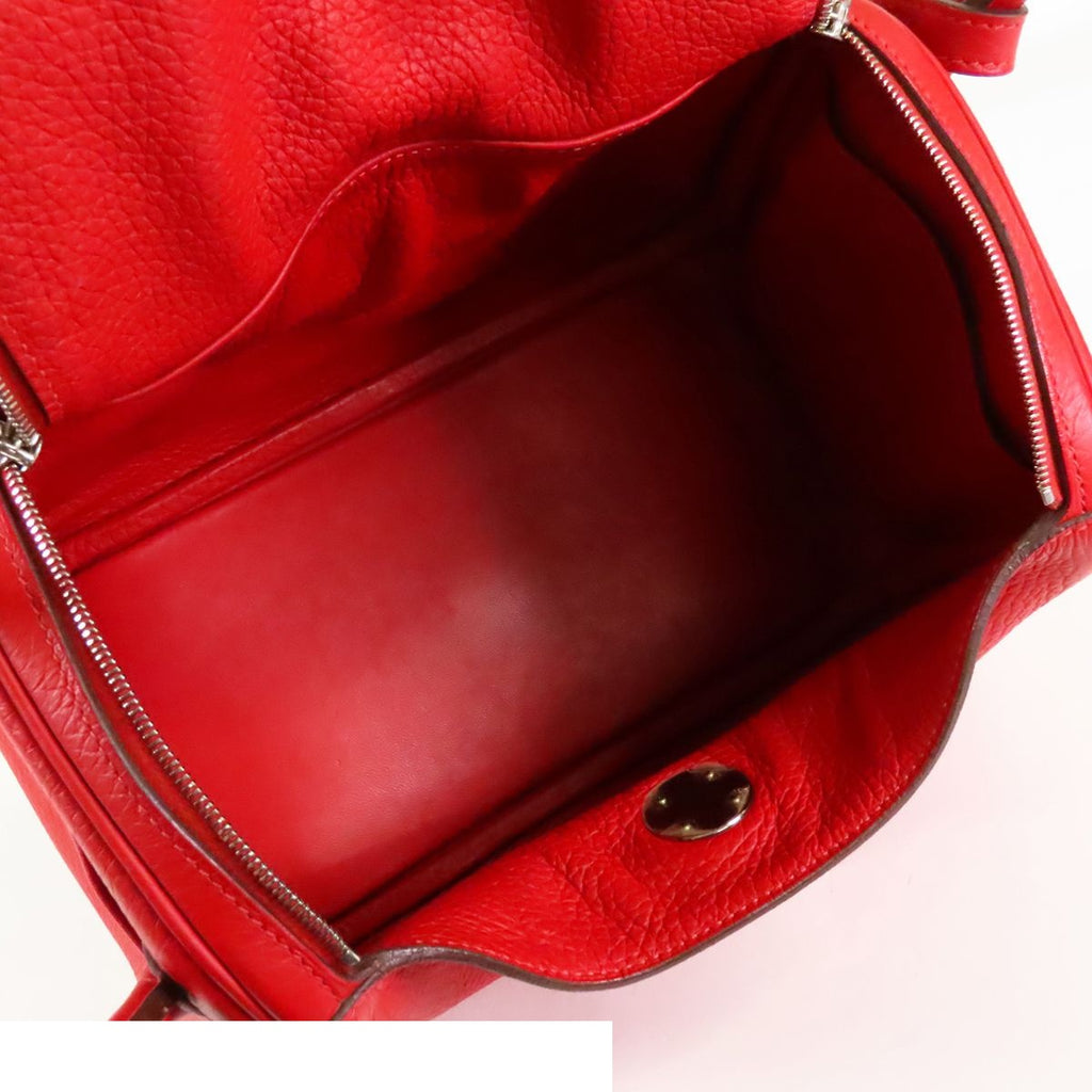Hermes Lindy 26 Rouge Casaque Silver Taurillon 2-Way Shoulder Bag — view 5