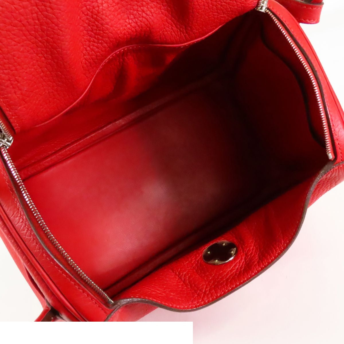 Hermes Lindy 26 Rouge Casaque Silver Taurillon 2-Way Shoulder Bag — view 5