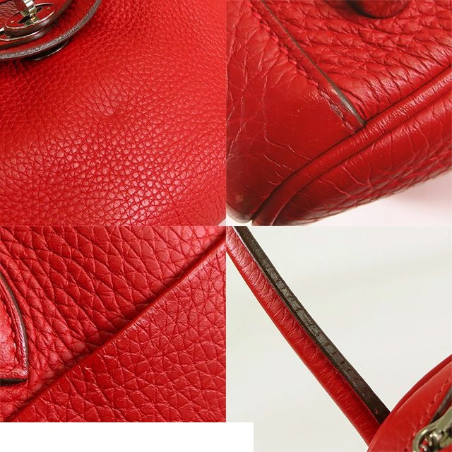 Hermes Lindy 26 Rouge Casaque Silver Taurillon 2-Way Shoulder Bag — view 7