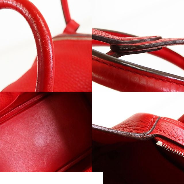 Hermes Lindy 26 Rouge Casaque Silver Taurillon 2-Way Shoulder Bag — view 8