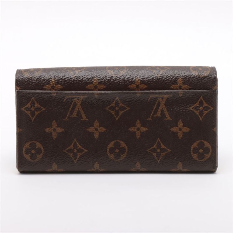 Louis Vuitton Monogram Portefeuille-sarah Long Wallet Brown Rose — view 6
