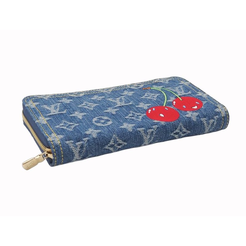 Louis Vuitton Tm Zippy Wallet Monogram Cherry Denim Cotton — view 4