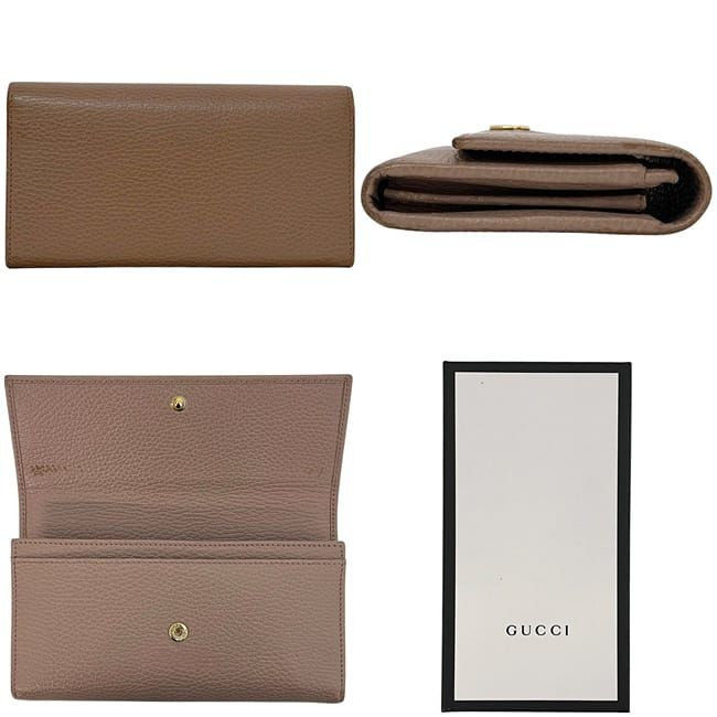 Gucci Bifold Long Wallet Pink Beige Marmont — view 3