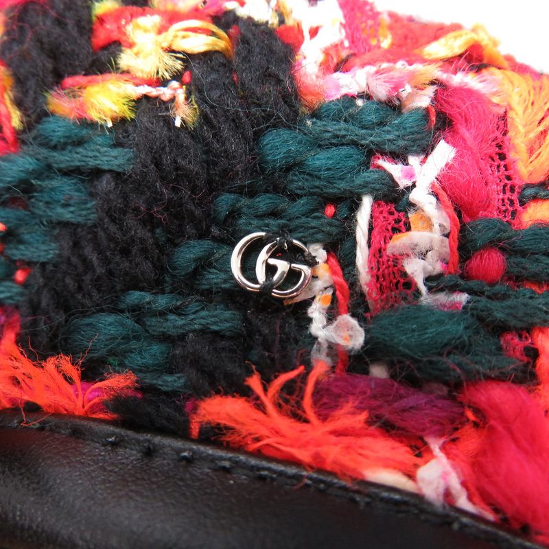 Gucci Tweed Check Beret With Ribbon GG Logo Wool Nylon Multicolor 1645 — view 9