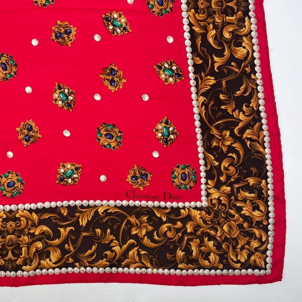 Dior Silk Scarf Red Pattern — view 5