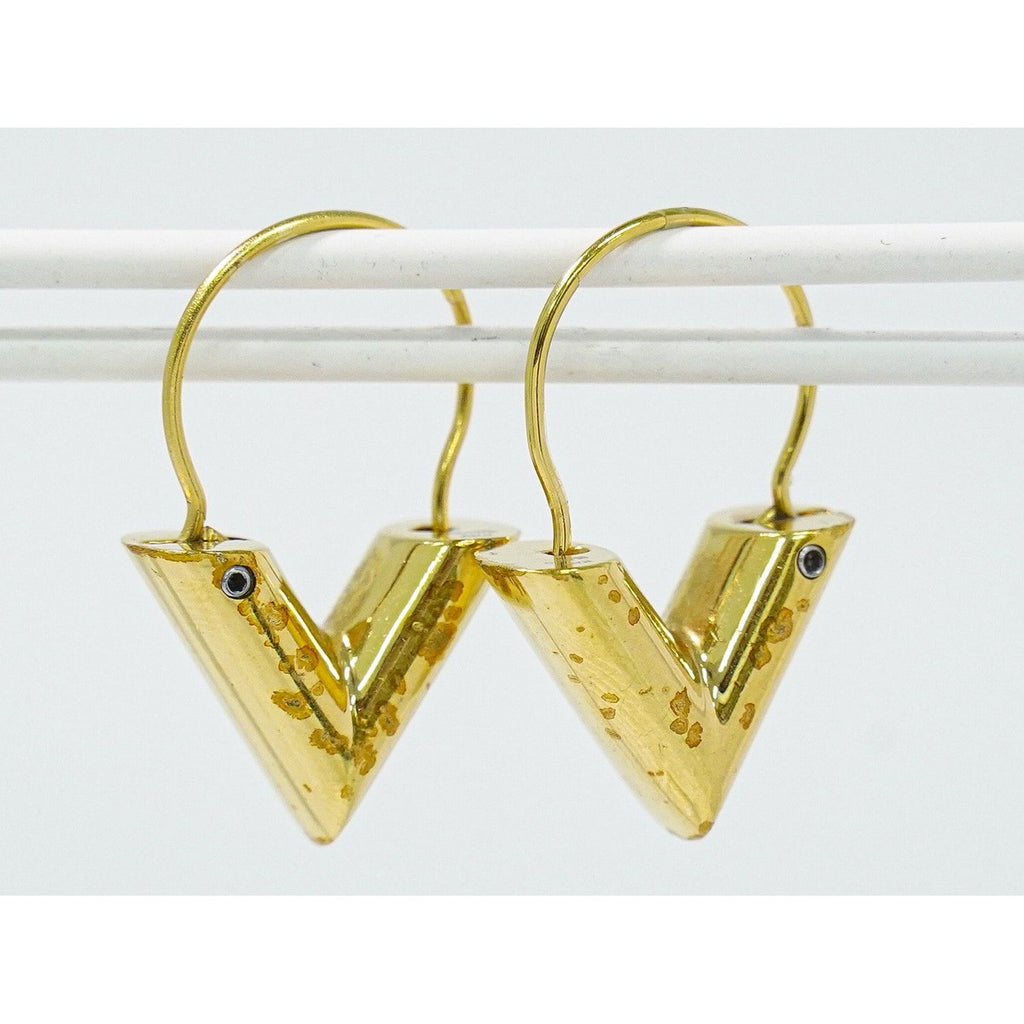 Louis Vuitton LV Essential Hoop Earrings Gold Plated — view 8