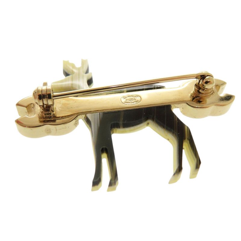 Chanel Reindeer Motif Coco Mark Metal Beige Pink Brooch 0476 — view 8