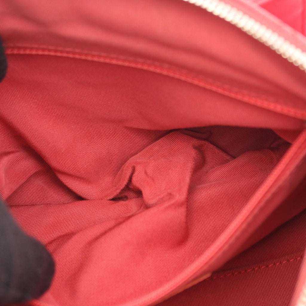 Chanel Shoulder Bag Quilted Red Leather Lambskin Loop Handle 2-Way — view 7