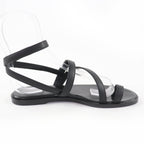 Hermes Armoni Silver Hardware Hhardware Ankle Strap Leather Sandals Black 35 — view 6