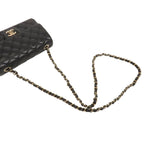 Chanel Classic Black Gold Lambskin Quilted Mini Chain Shoulder Bag — view 4