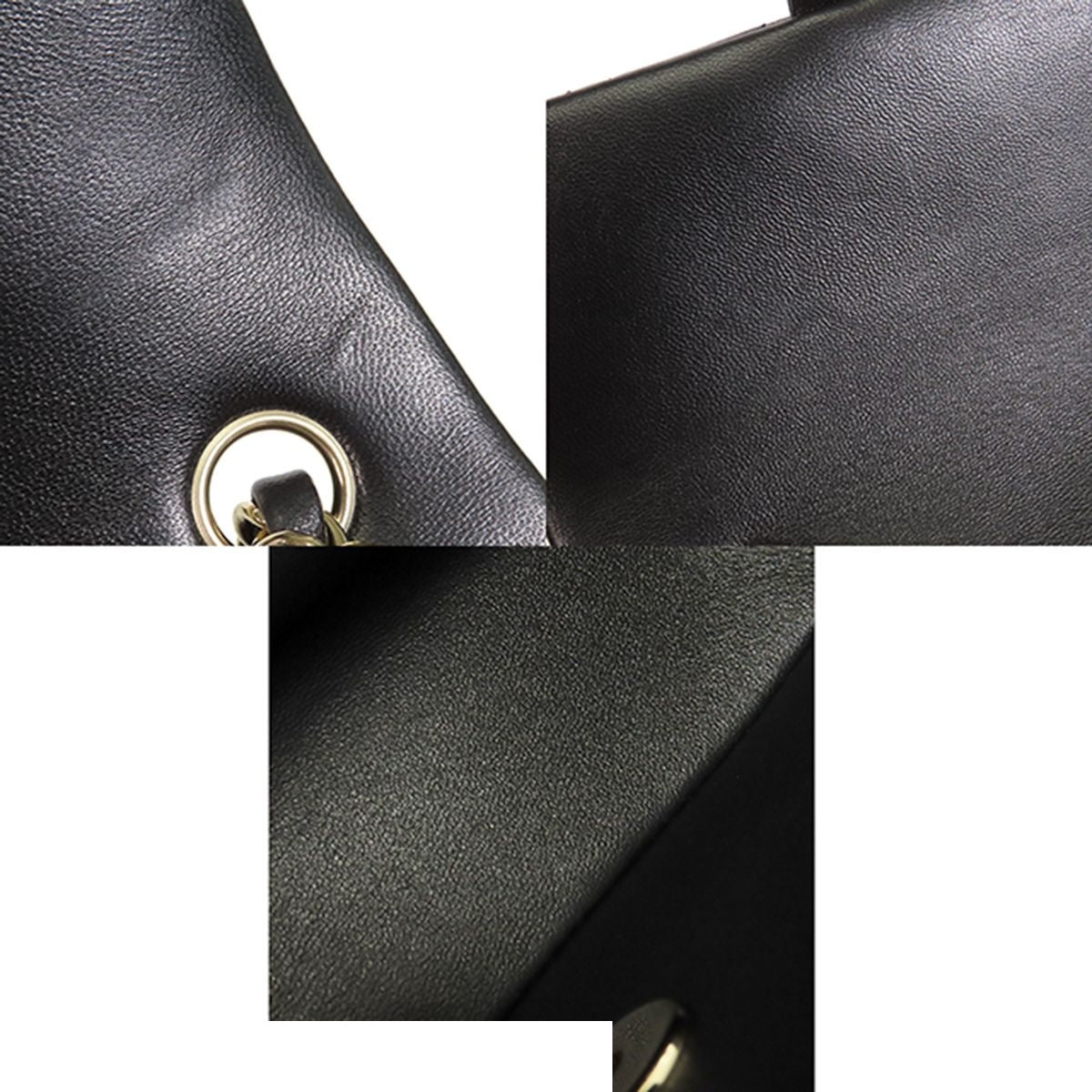 Chanel Classic Black Gold Lambskin Quilted Mini Chain Shoulder Bag — view 7