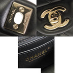Chanel Classic Black Gold Lambskin Quilted Mini Chain Shoulder Bag — view 8