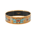 Hermes Enamel GM Bangle Bracelet Mustard Multicolor Gold Elephant