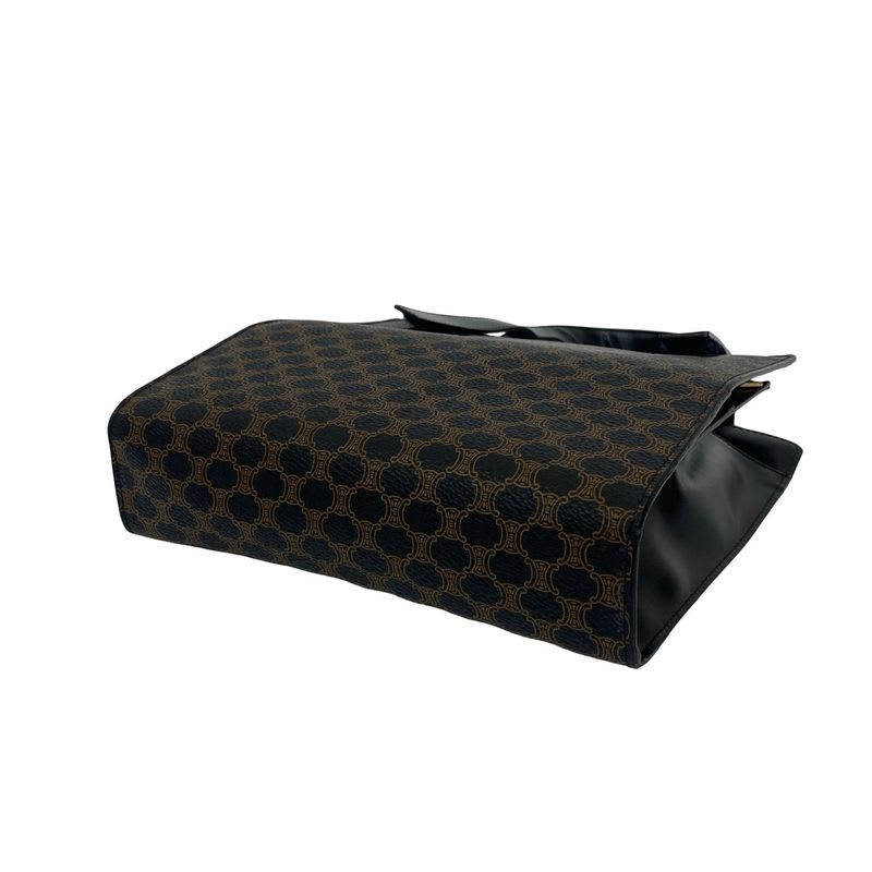 Celine Vintage Macadam Blason Pattern Leather Handbag Mini Tote Bag