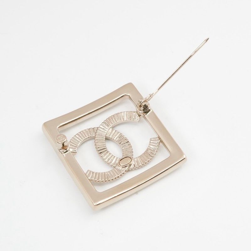 Chanel Brooch Corsage Gold Coco Mark Rhinestone Square — view 5