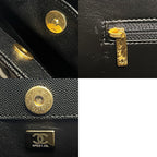 Chanel Quilted As3634 Black Chain Tote Bag Caviar Leather Gold Hardware — view 7