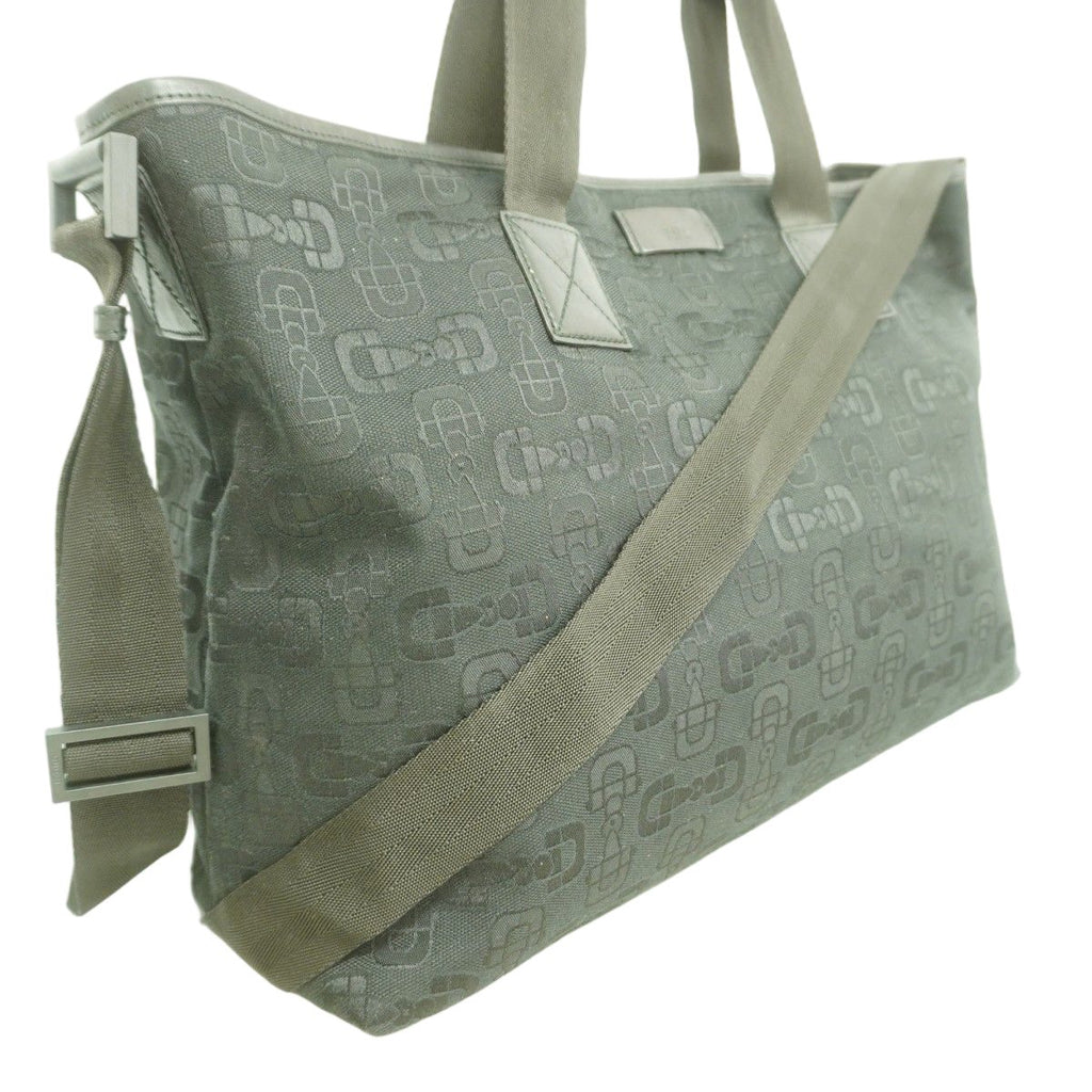 Gucci Tote Horsebit Canvas Black Silver 2-Way — view 2