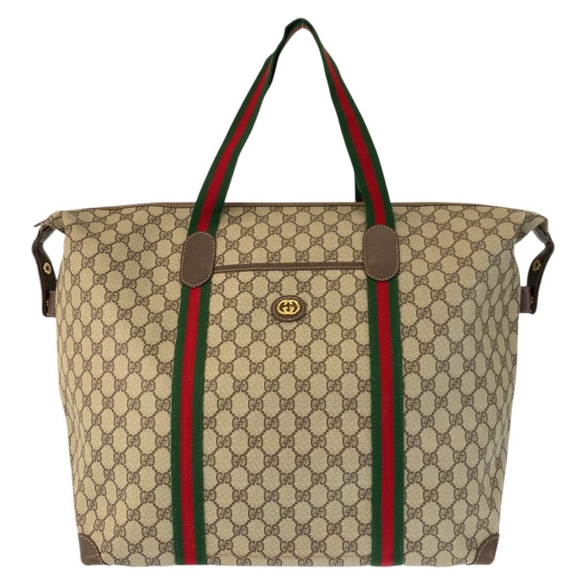 Gucci Vintage Sherry Line GG Supreme Canvas 012 39 Boston Bag