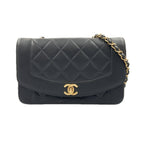 Chanel Diana Quilted Chain Shoulder Bag Black