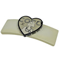 Chanel Coco Barrette Heart Plastic White Hair Accessory