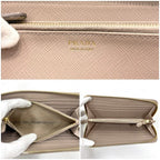 Prada Round Zipper Long Wallet Beige 1 Ml506 — view 3