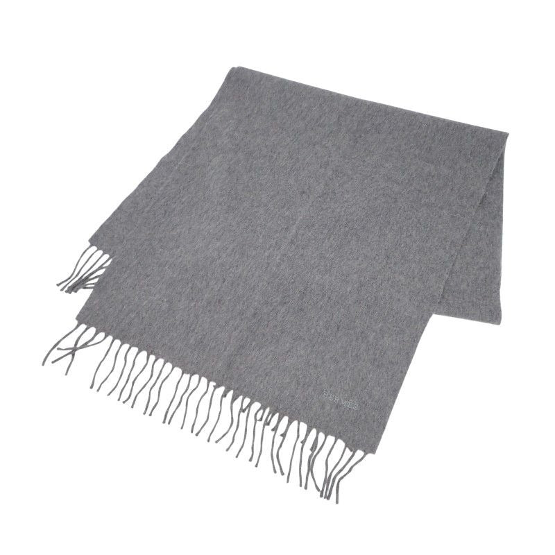 Hermes Uni Brode Scarf Cashmere Gray Autumn