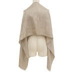 Hermes les Sangles Silk Echarpe Foulard with Fringe Shawl Beige — view 4