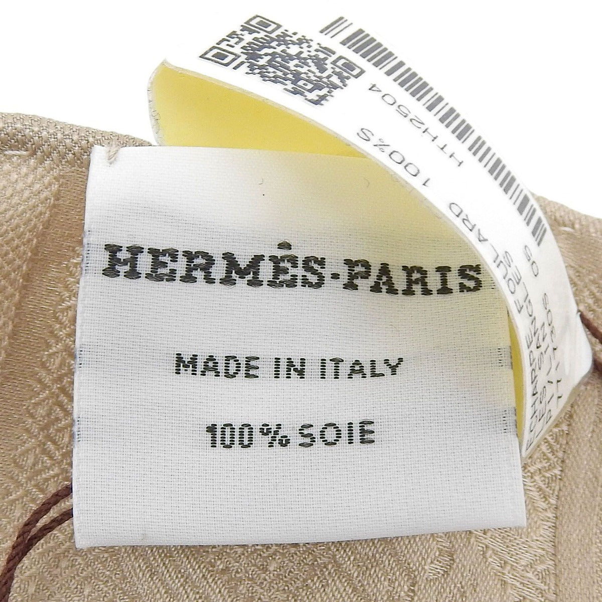 Hermes les Sangles Silk Echarpe Foulard with Fringe Shawl Beige — view 7