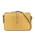 Bottega Veneta Intrecciato Shoulder Bag Khaki Leather
