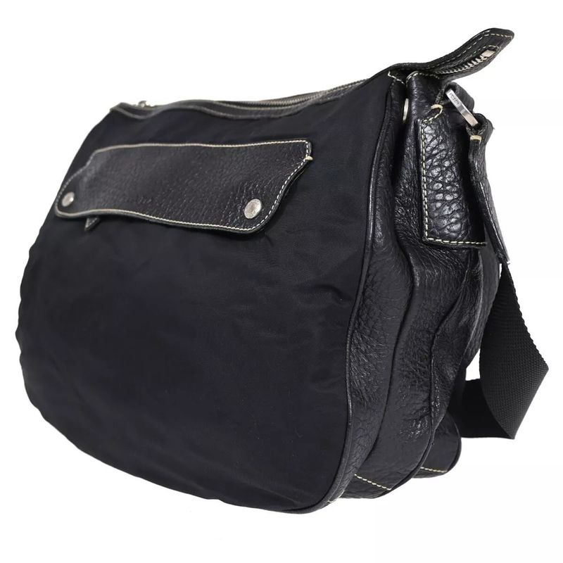 Prada Shoulder Bag Diagonal Black Leather 35 Bs145 — view 2