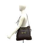 Gucci Horsebit Leather Drawstring Shoulder Bag Brown — view 2