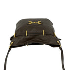 Gucci Horsebit Leather Drawstring Shoulder Bag Brown — view 4