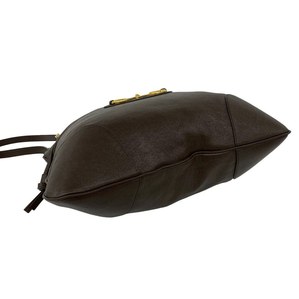 Gucci Horsebit Leather Drawstring Shoulder Bag Brown — view 7