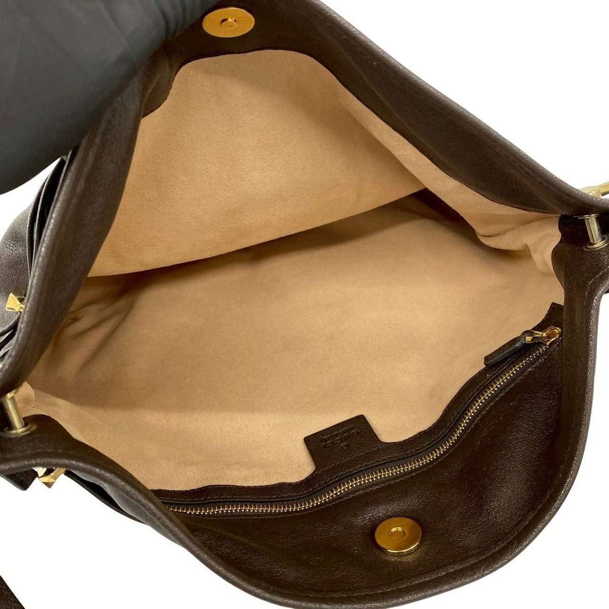 Gucci Horsebit Leather Drawstring Shoulder Bag Brown — view 9