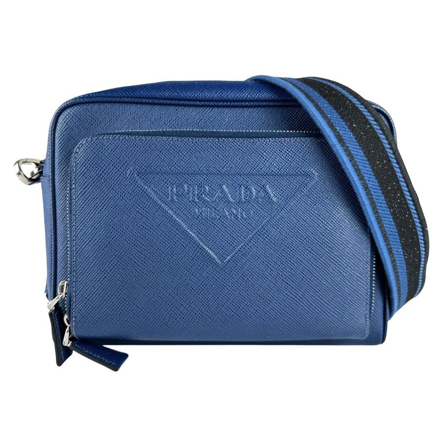 Prada Shoulder Bag Leather Blue