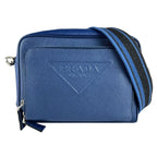 Prada Shoulder Bag Leather Blue