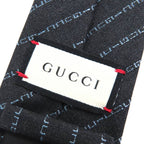 Gucci 100% Wool Regimental Logo Stripe Tie With 7 Dark Gray Tips — view 6