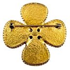 Chanel Vintage CC Logo Gripoix Flower Brooch Multi Gold — view 3