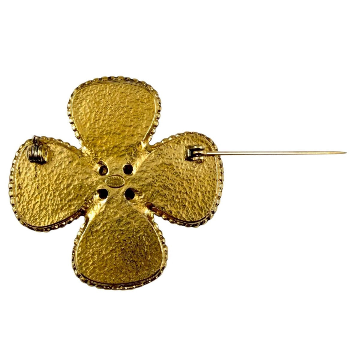 Chanel Vintage CC Logo Gripoix Flower Brooch Multi Gold — view 5