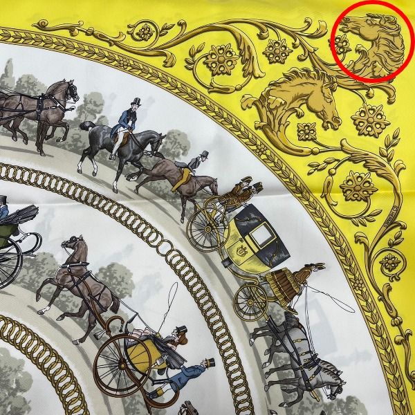 Hermes Carre 90 Scarf Ron Chien Walk To Yellow — view 8