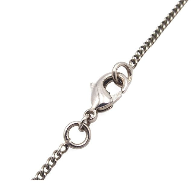 Chanel Necklace Silver Metal Costume Pearl Rhinestone CC Logo — view 3