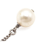 Chanel Necklace Silver Metal Costume Pearl Rhinestone CC Logo — view 7