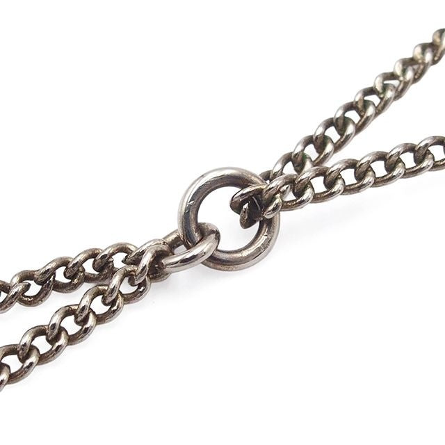 Chanel Necklace Silver Metal Costume Pearl Rhinestone CC Logo — view 8